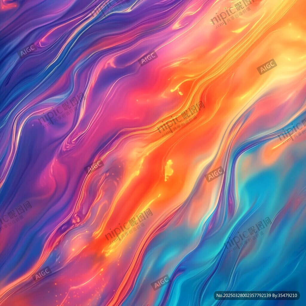 梦幻绚丽流体艺术背景图