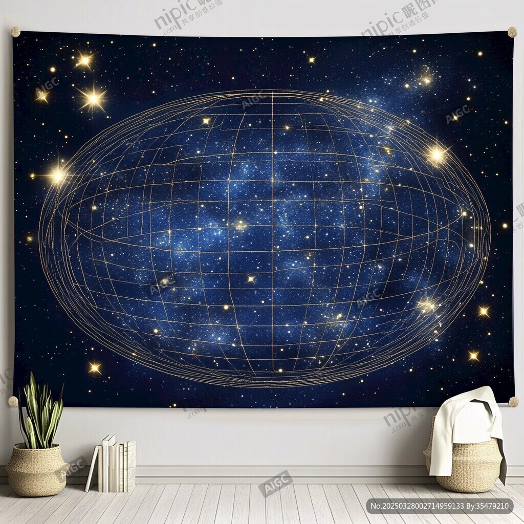 梦幻星空几何线条挂毯