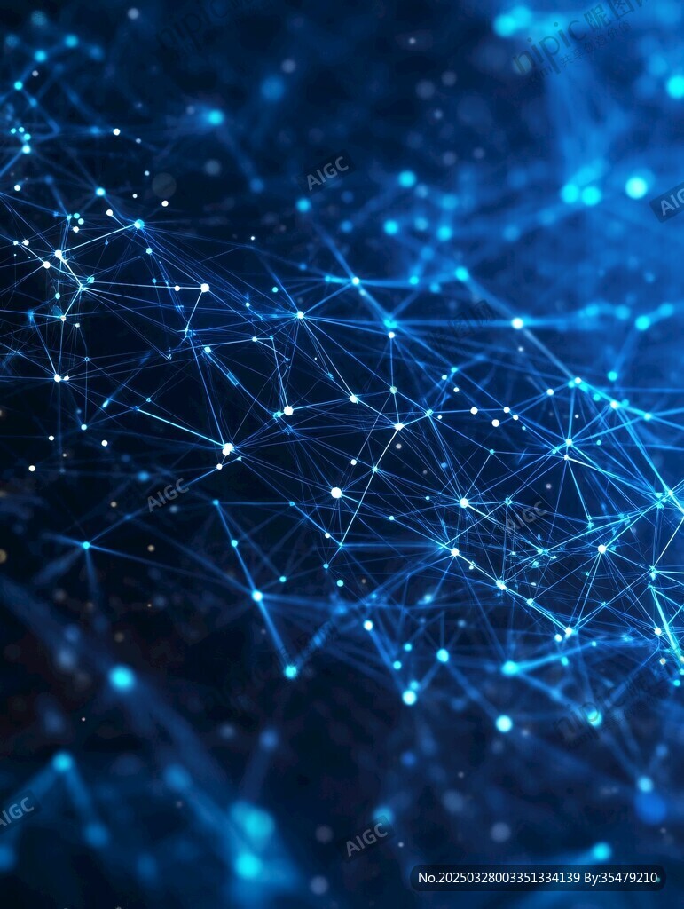 蓝色科技感网络连接画面