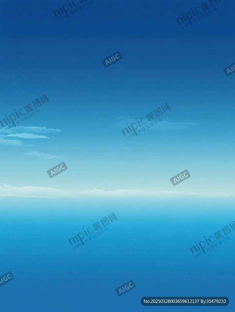纯净蓝天与广阔海面背景