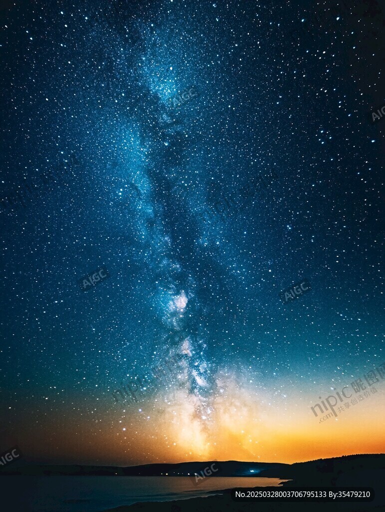 璀璨星空下的美丽地平线