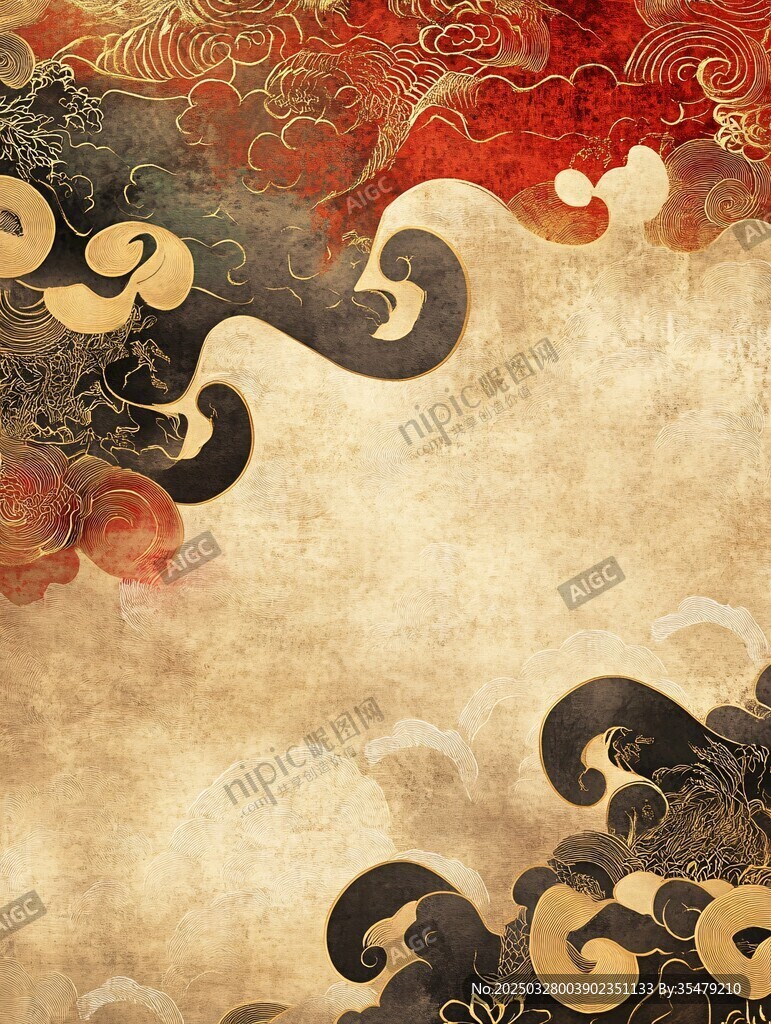 中式古风云纹背景图案
