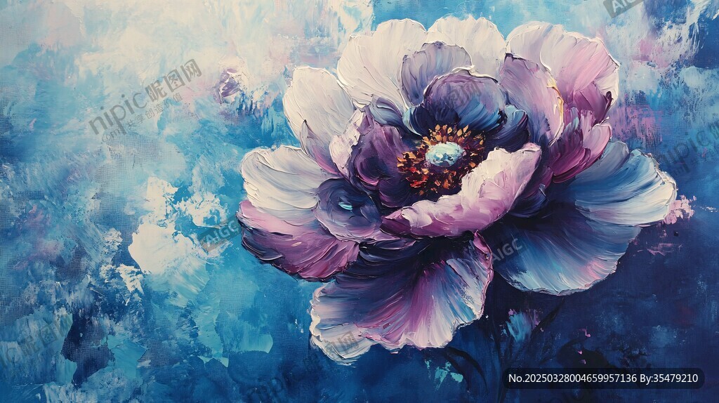 梦幻蓝紫调盛开的艳丽花朵
