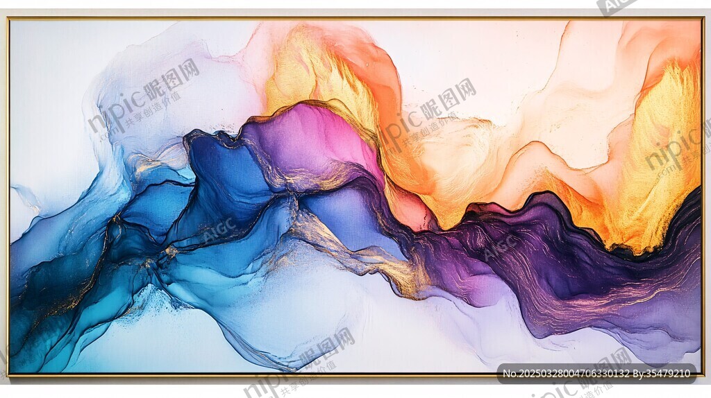 梦幻色彩流体抽象艺术画