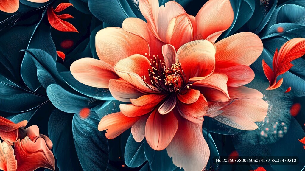 艳丽花卉绽放梦幻色彩