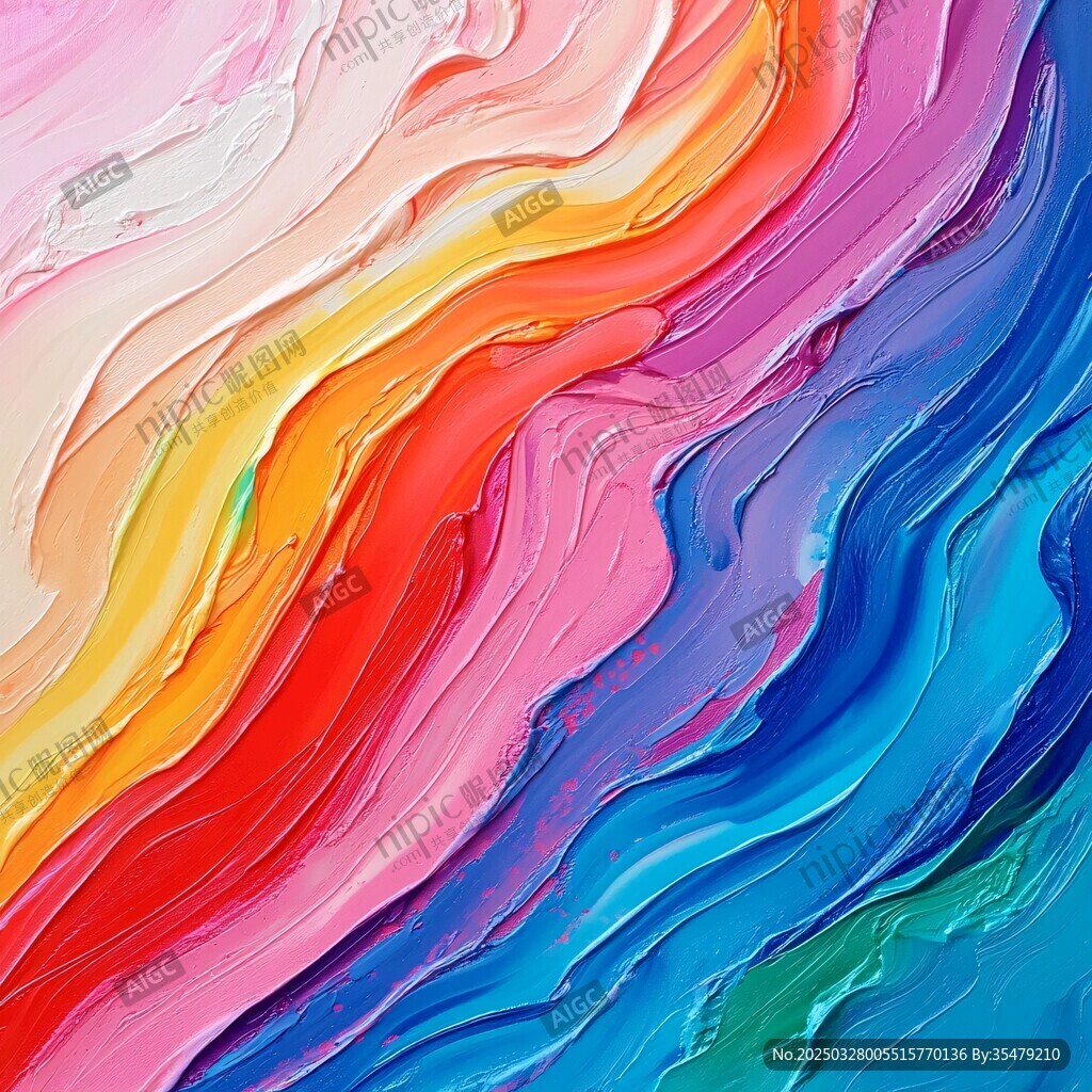 绚丽多彩的油画笔触纹理