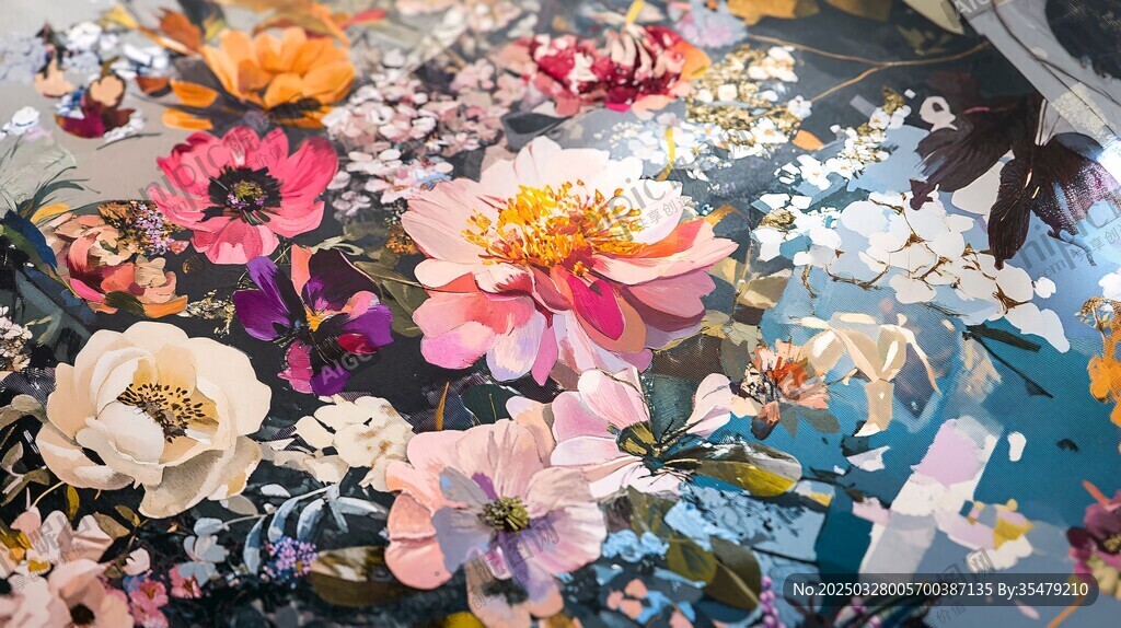 缤纷花卉图案的视觉盛宴