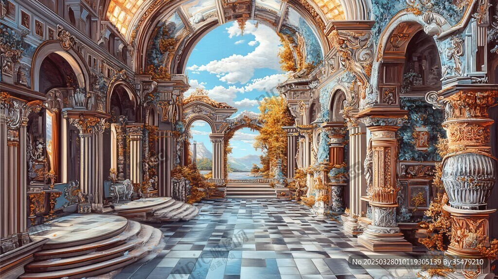 梦幻华丽的古典欧式宫殿