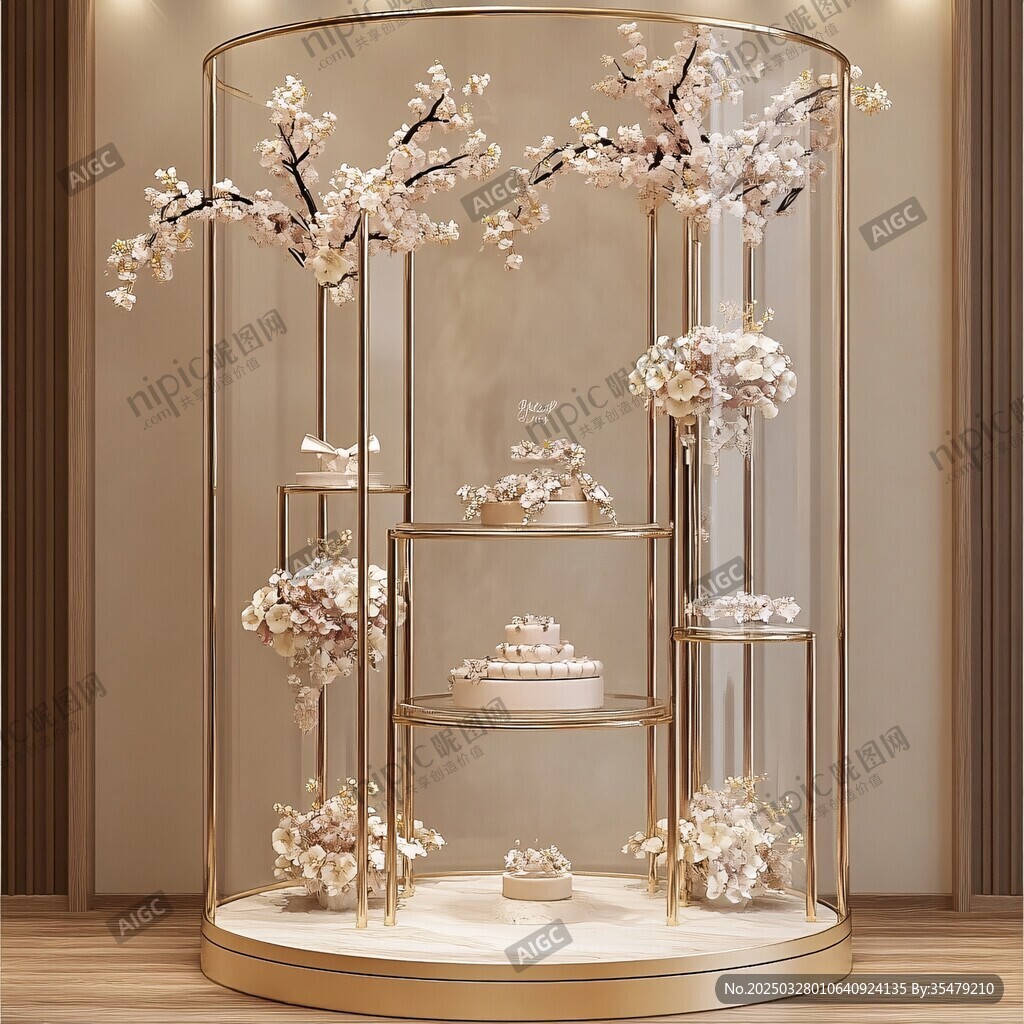 梦幻樱花蛋糕展示橱窗