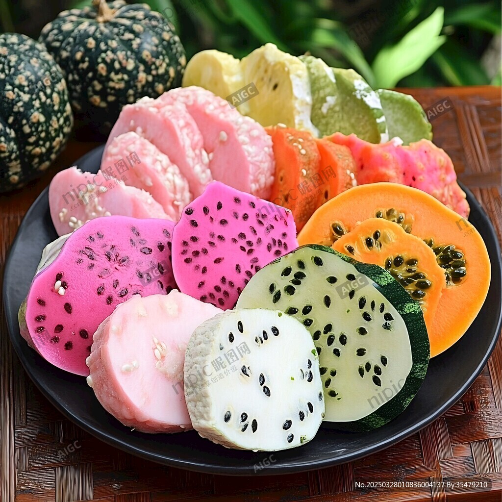多彩果蔬糕摆拍诱人