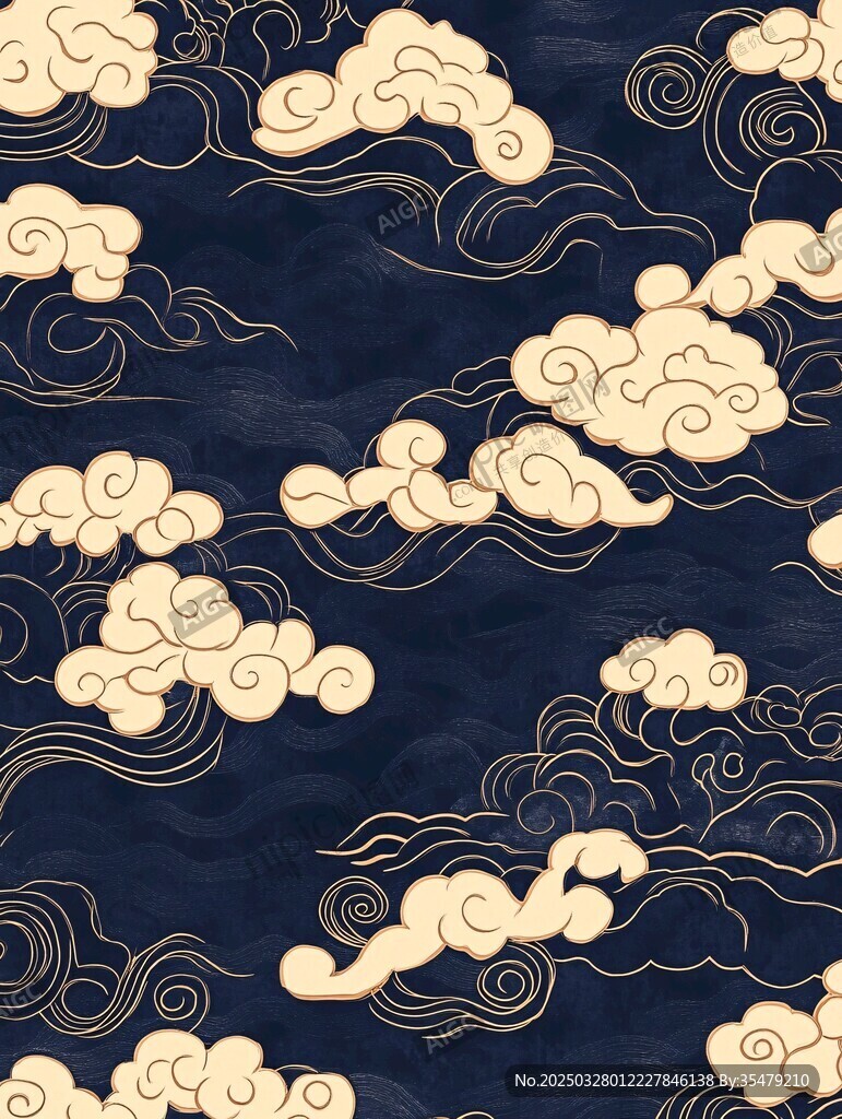 中式云纹图案背景纹理