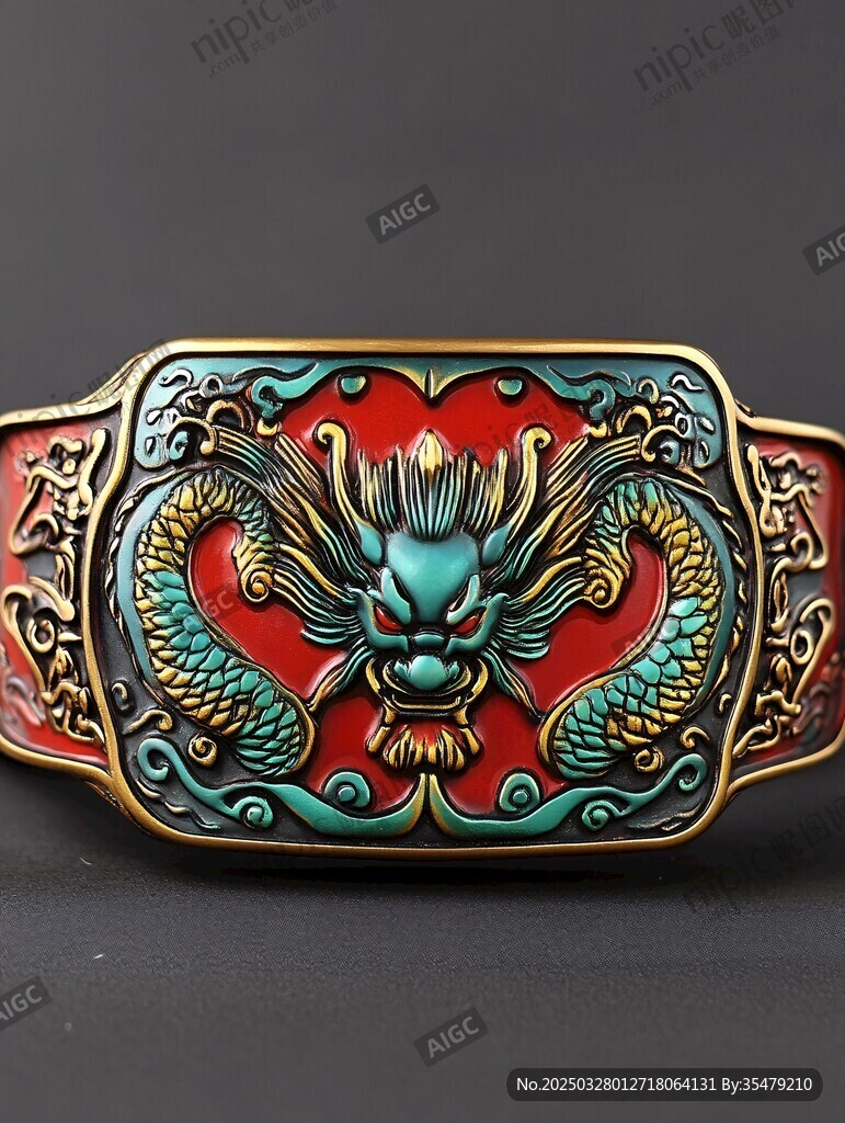 中式龙纹精美皮带扣