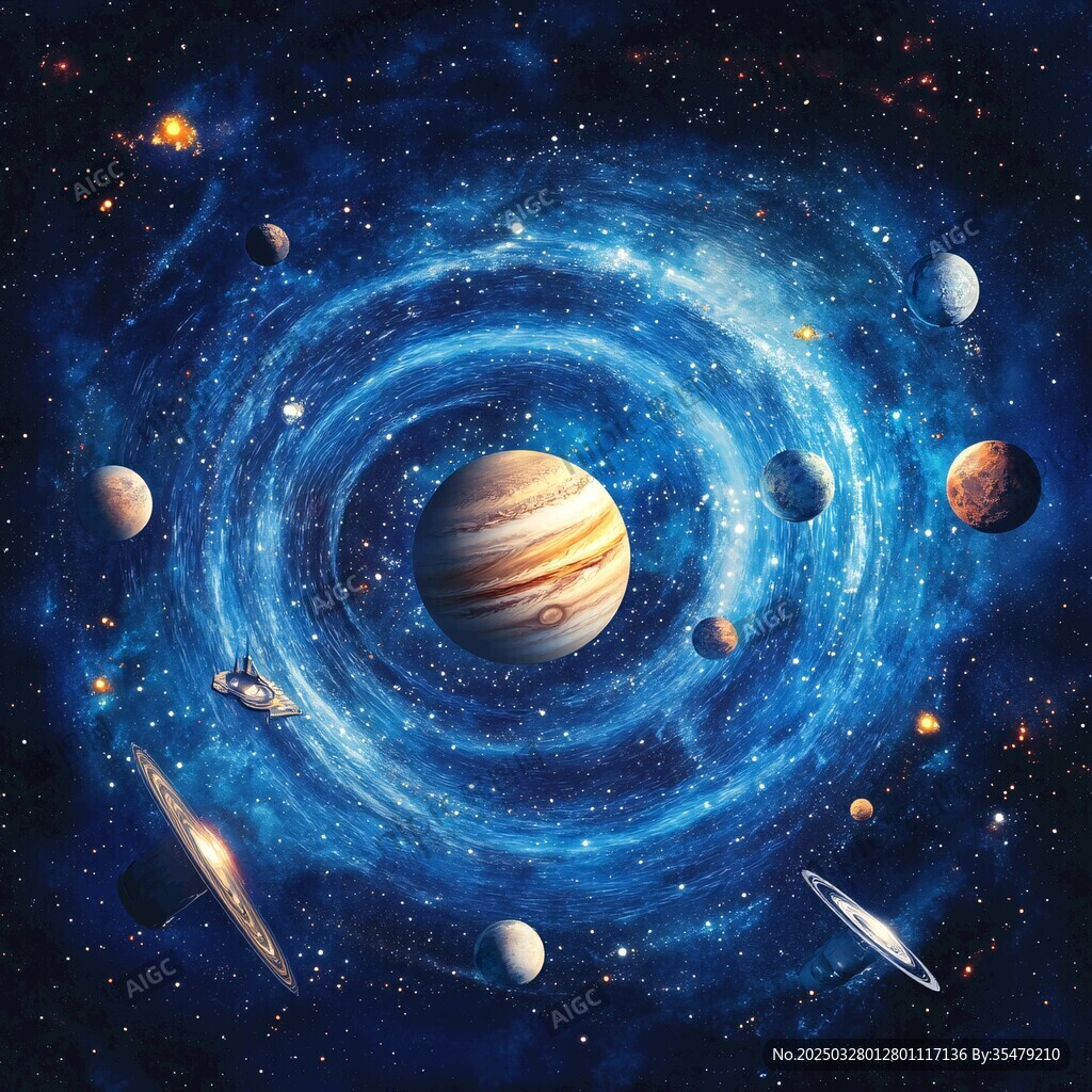 梦幻宇宙行星环绕景象