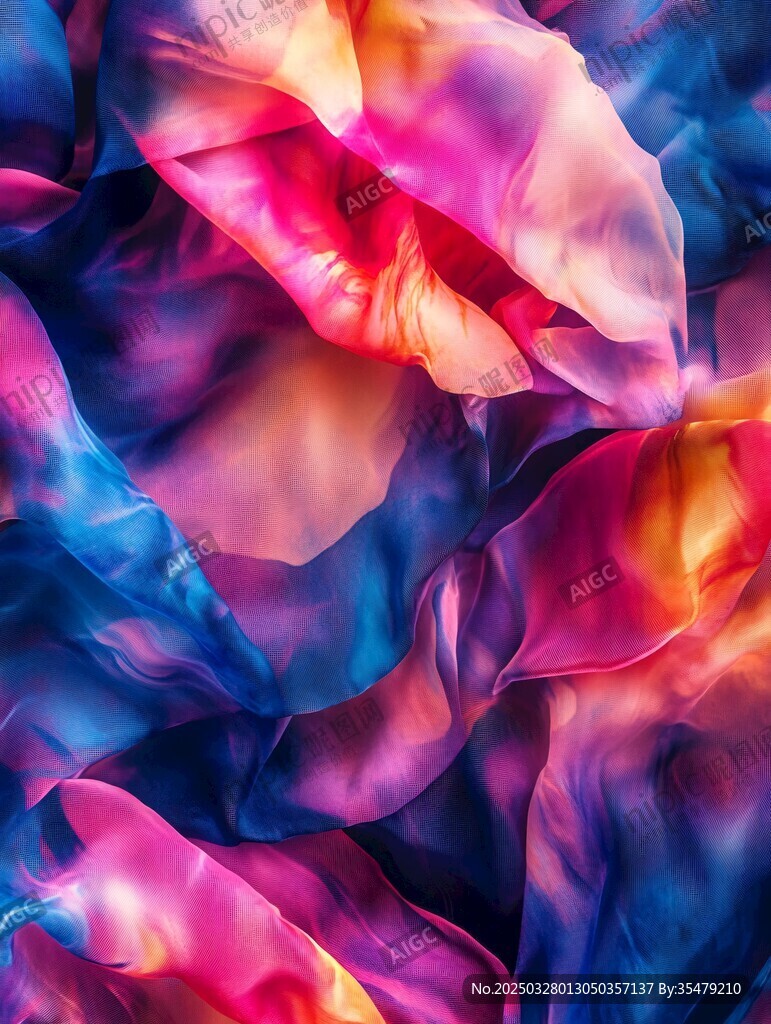 梦幻绚丽的多彩织物纹理
