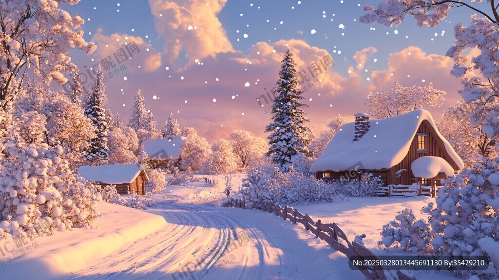 冬日雪村美景