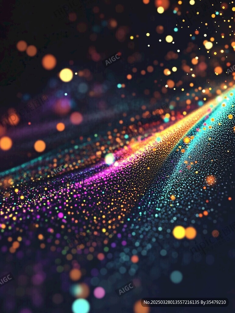 梦幻炫彩粒子流动背景