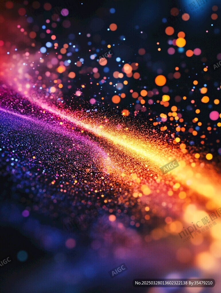 梦幻流光溢彩粒子背景图