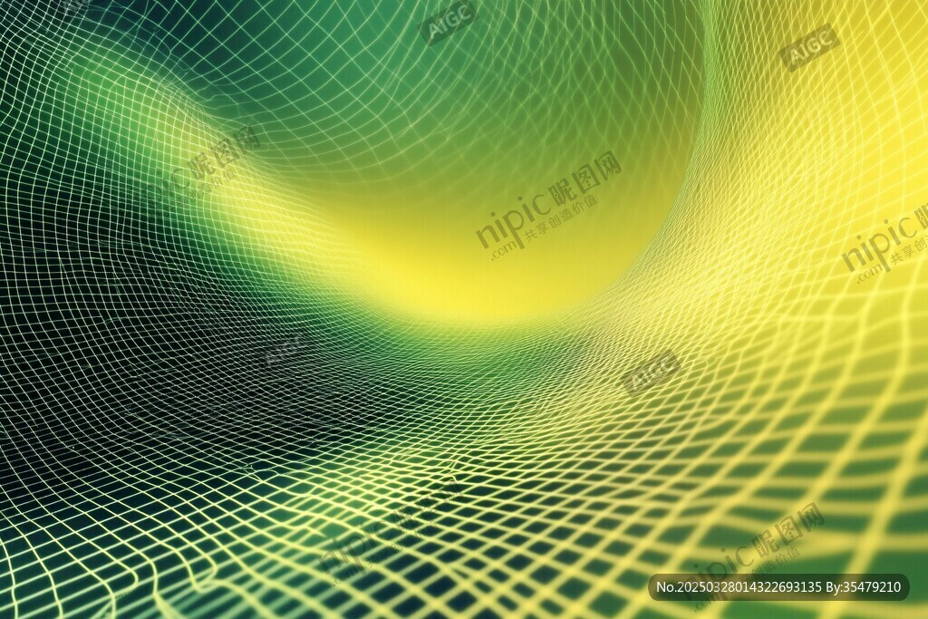黄绿网格动感抽象背景图
