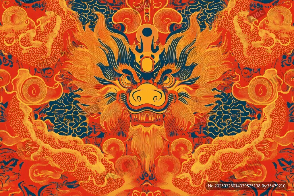 中式龙纹祥瑞图案