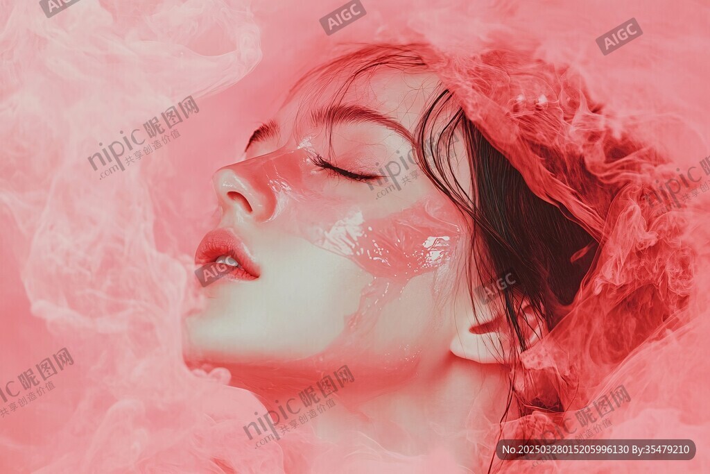梦幻粉调下的唯美女性形象