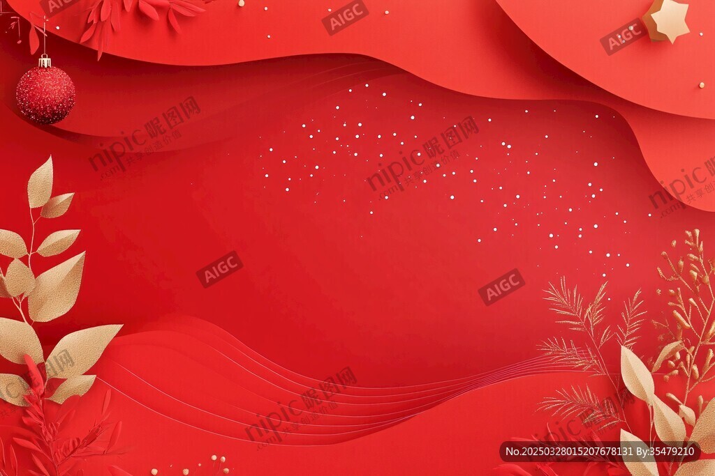 红色喜庆风节日装饰背景
