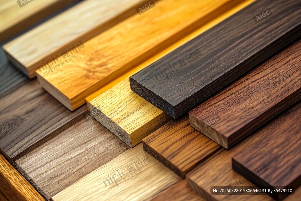 多样实木板材展示