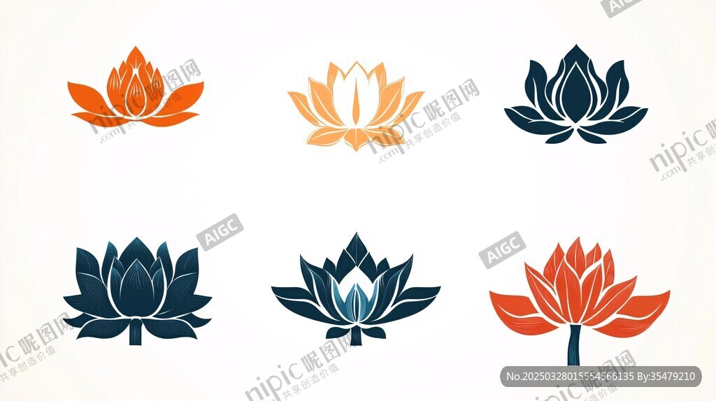 六款精美莲花图案设计