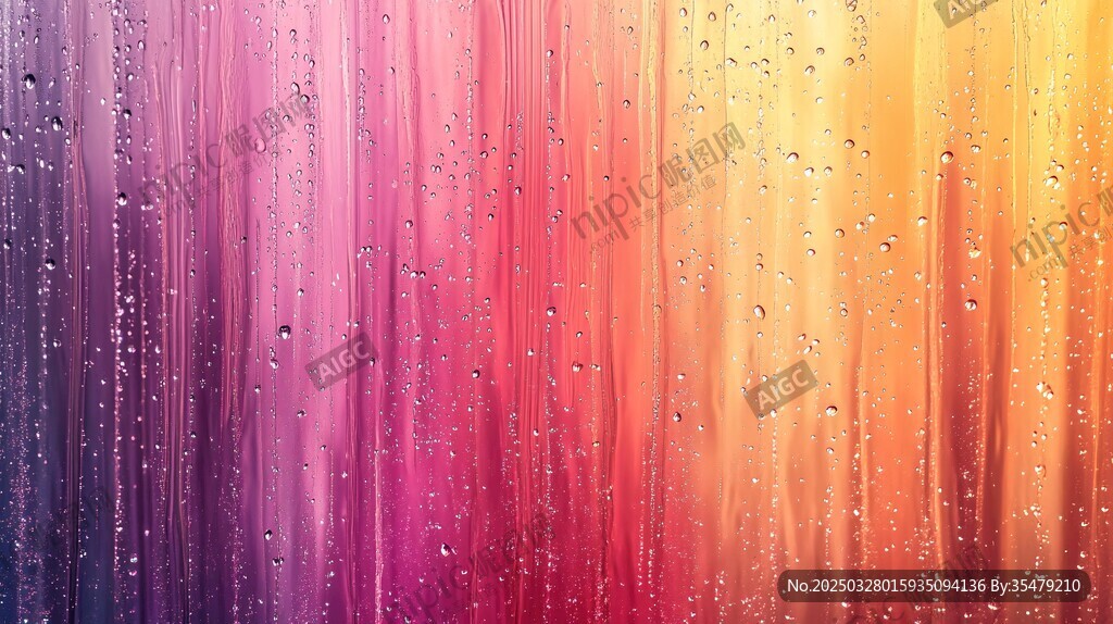 多彩渐变雨滴玻璃背景图