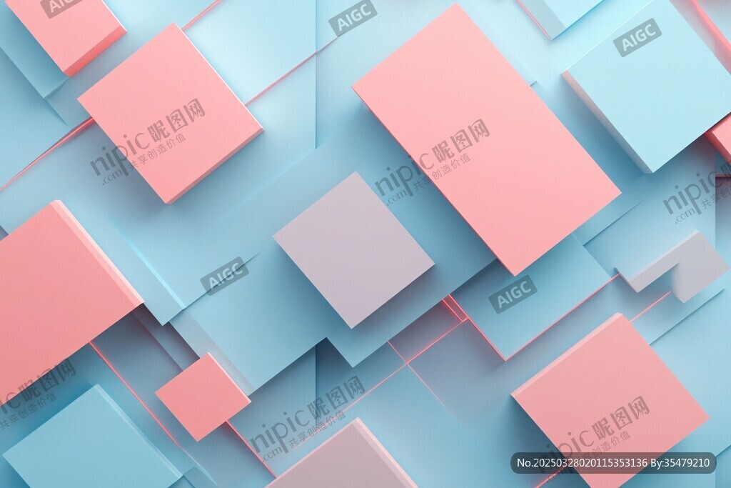多彩立体方块抽象背景图