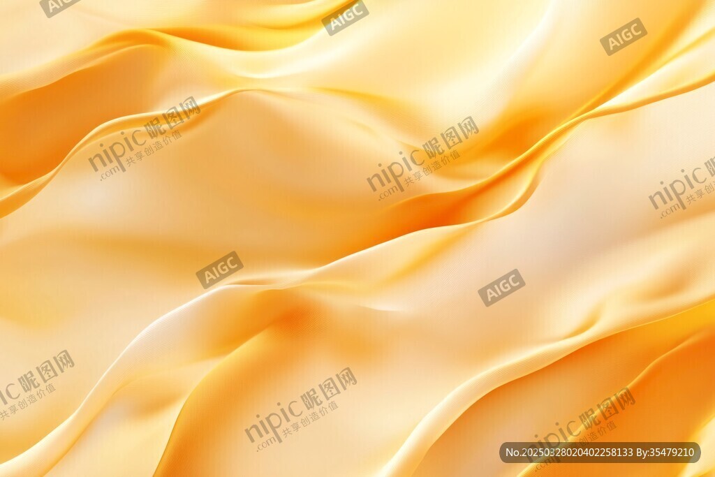 金黄绸缎质感流体背景图