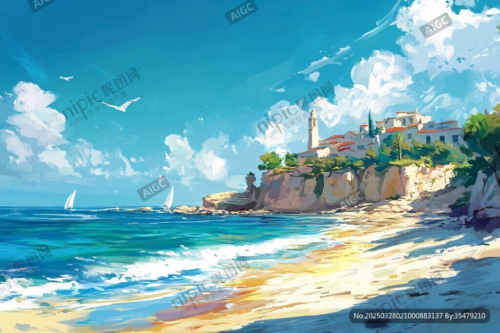 海滨小镇美景