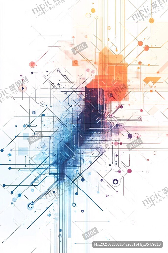 科技感抽象几何线条图案