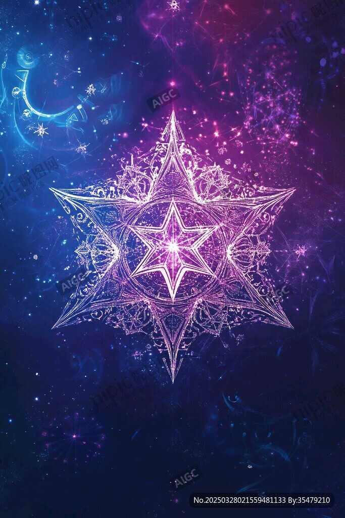 梦幻星空下的神秘星形图案