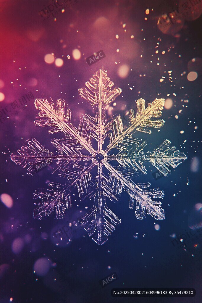梦幻雪花 璀璨光影中的精灵