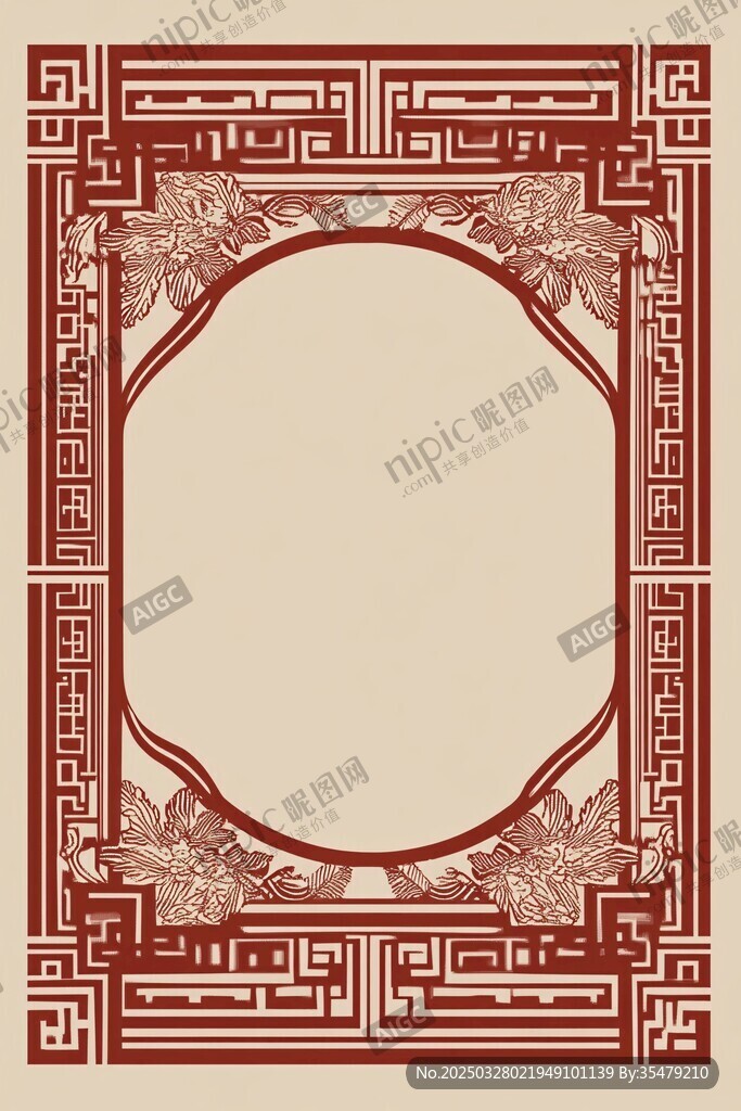 中式古典花纹边框图案