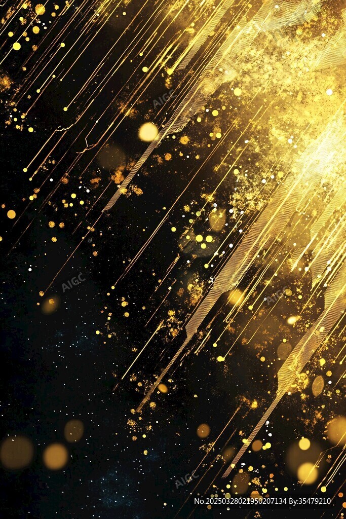 金色粒子闪耀梦幻背景
