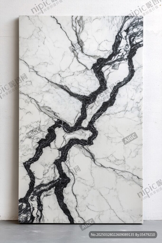 黑白大理石纹理装饰画