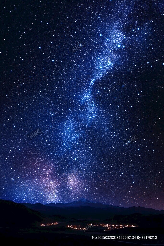 璀璨星空下的梦幻夜景