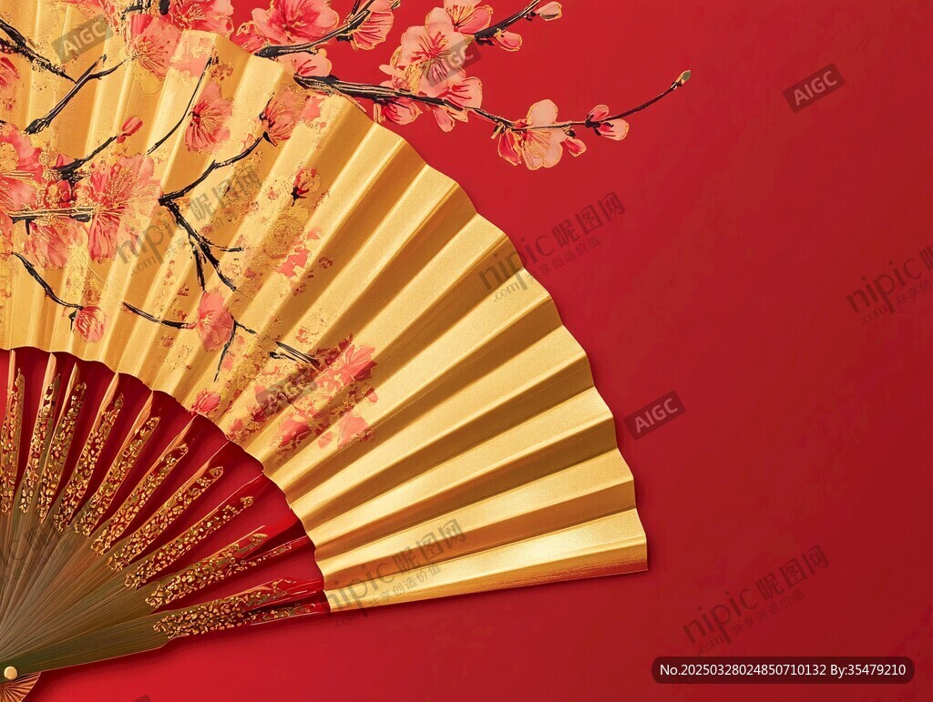 金扇红梅 尽显东方雅韵