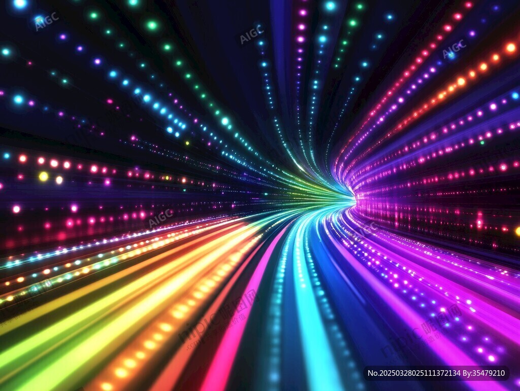 炫彩光线隧道奇幻背景