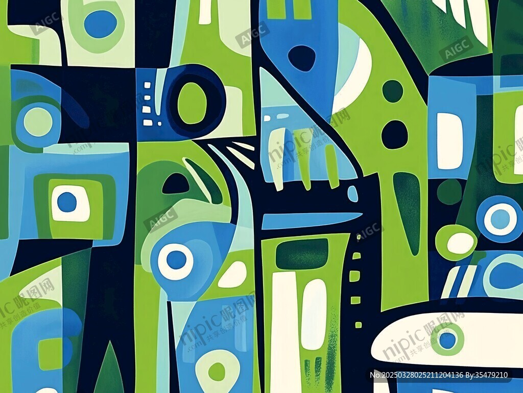 抽象几何多彩艺术图案