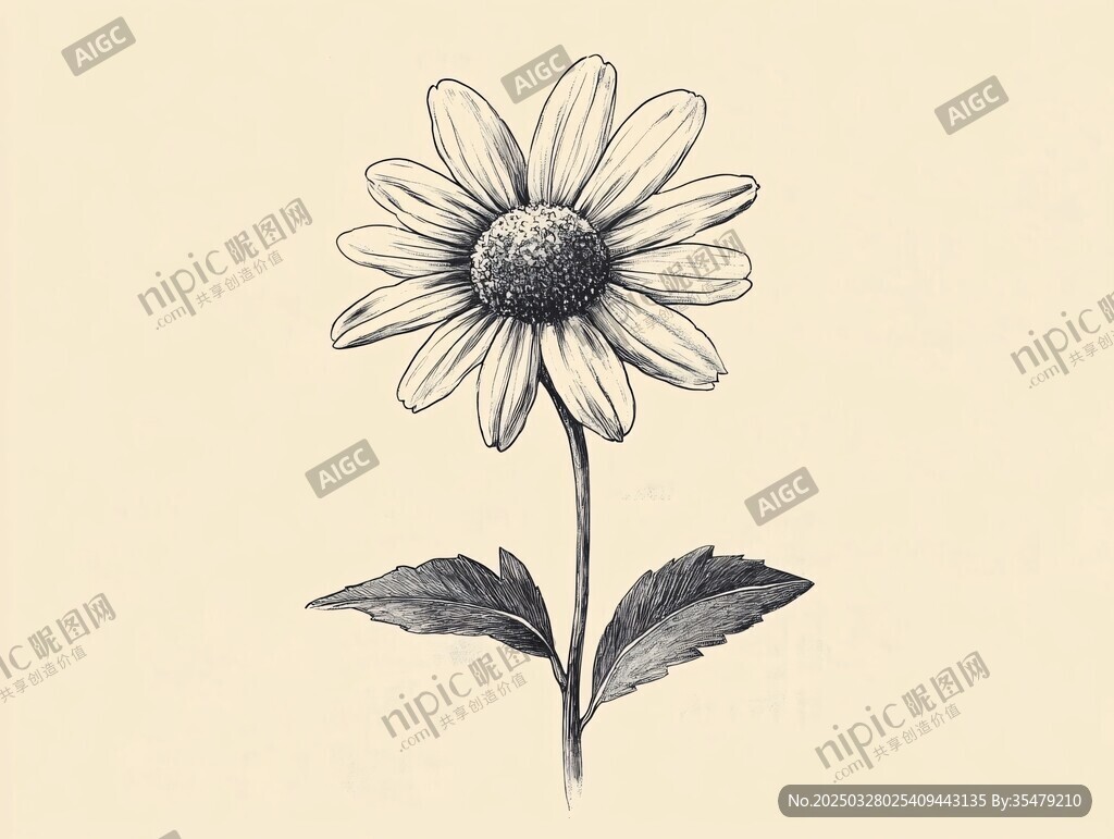 手绘雏菊插画