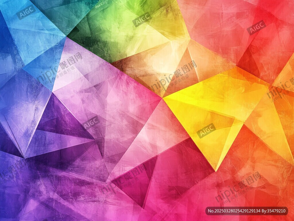 多彩几何拼接抽象背景图