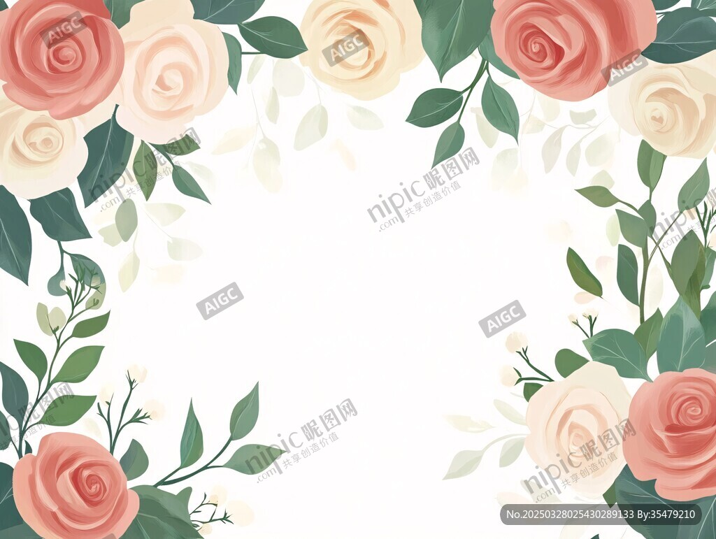 花卉边框插画