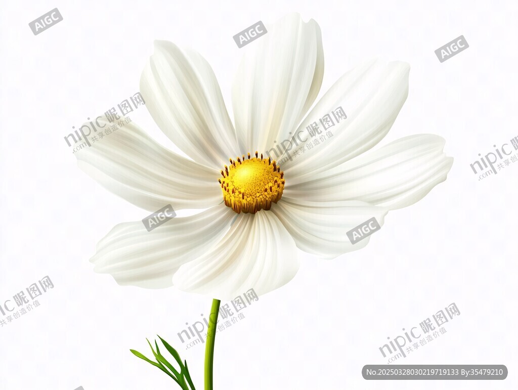 纯白波斯菊绽放美丽瞬间