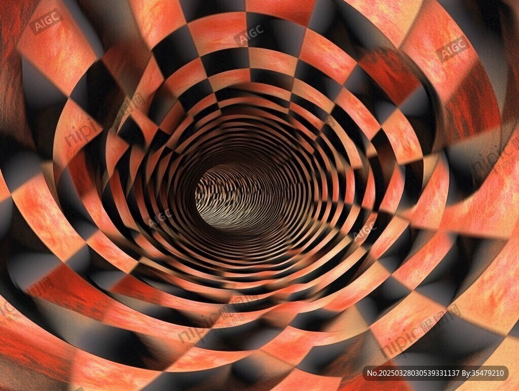 旋转棋盘式视觉隧道
