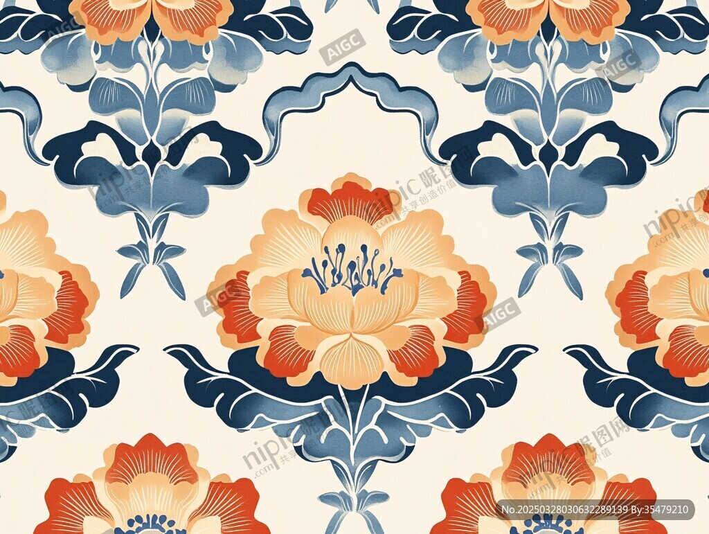中式花卉纹样精美图案