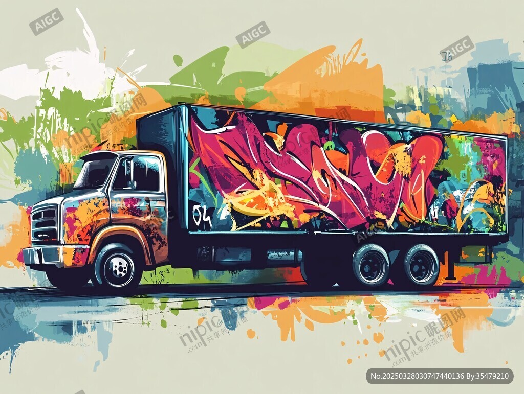 涂鸦艺术货车 色彩盛宴