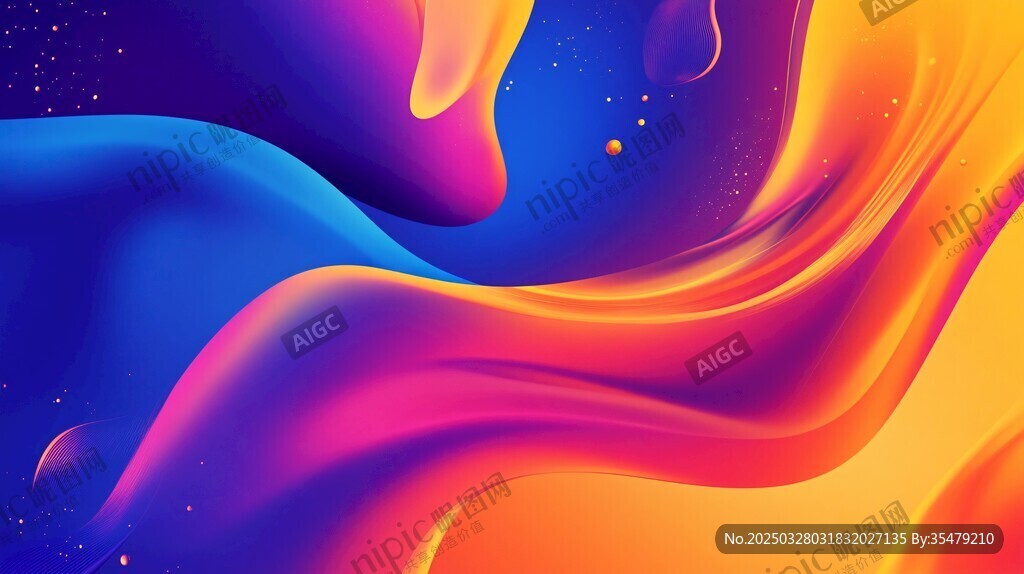 炫彩流动流体艺术背景图