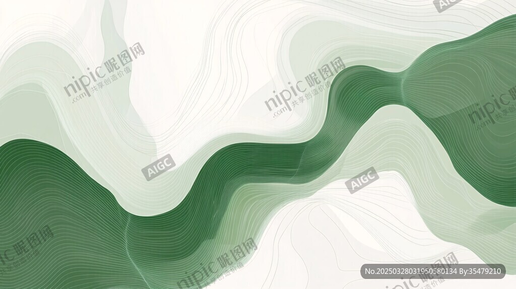 绿色波浪抽象纹理背景